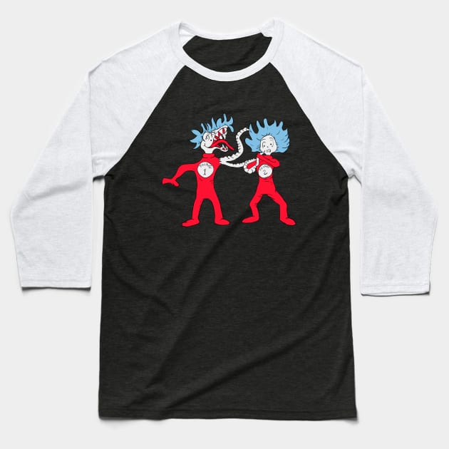 John Carpenter's Thing 1 and Thing 2 Baseball T-Shirt by StudioBlueFox